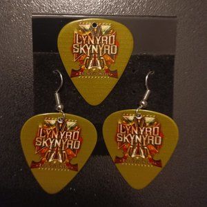 LYNYRD SKYNYRD GUITAR PICK EARRINGS - NECKLACE SET